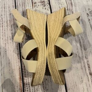 Elegant Cream Wedge Sandals Brand New size 10